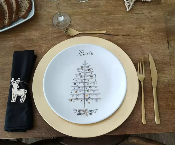 Plato de porcelana con colección Helga DOR - modelo Ilusión