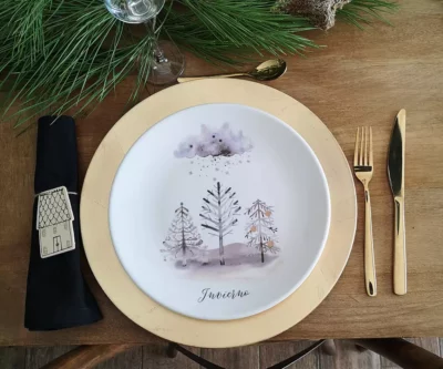 Plato de porcelana con colección Helga DOR - modelo Invierno