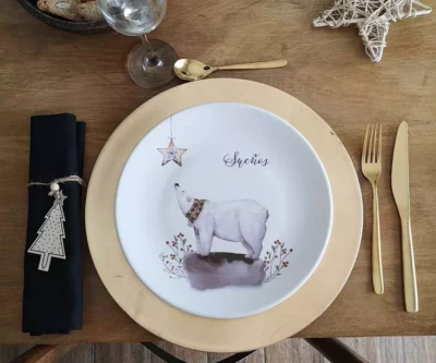 Plato de porcelana con colección Helga DOR - modelo Sueños